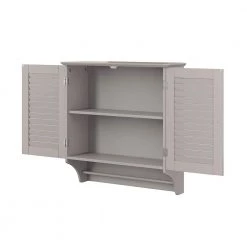 RiverRidge Home Ellsworth 23.82 in. W 2-Door Wall Cabinet in Taupe -Bathroom Cabinets Shop taupe riverridge home bathroom wall cabinets 06 128 77 1000