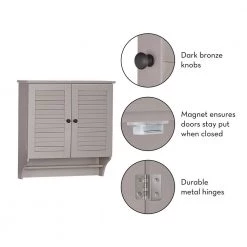 RiverRidge Home Ellsworth 23.82 in. W 2-Door Wall Cabinet in Taupe -Bathroom Cabinets Shop taupe riverridge home bathroom wall cabinets 06 128 fa 1000