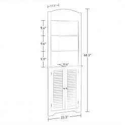 RiverRidge Home Ellsworth 23-1/4 in. W x 11-1/2 in. D x 68-31/100 in. H Corner Bathroom Linen Storage Tower Cabinet in Taupe -Bathroom Cabinets Shop taupe riverridge home linen cabinets 06 127 44 1000