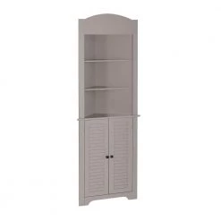 RiverRidge Home Ellsworth 23-1/4 in. W x 11-1/2 in. D x 68-31/100 in. H Corner Bathroom Linen Storage Tower Cabinet in Taupe