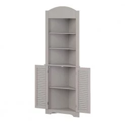 RiverRidge Home Ellsworth 23-1/4 in. W x 11-1/2 in. D x 68-31/100 in. H Corner Bathroom Linen Storage Tower Cabinet in Taupe -Bathroom Cabinets Shop taupe riverridge home linen cabinets 06 127 77 1000