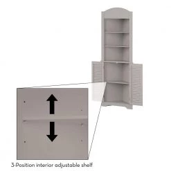 RiverRidge Home Ellsworth 23-1/4 in. W x 11-1/2 in. D x 68-31/100 in. H Corner Bathroom Linen Storage Tower Cabinet in Taupe -Bathroom Cabinets Shop taupe riverridge home linen cabinets 06 127 fa 1000