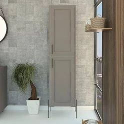 RST Brands Svedin 18 in. W x 13 in. D x 71 in. H Free Standing Tall Bathroom Linen Cabinet in Taupe 17 RST Brands Svedin 18 in. W x 13 in. D x 71 in. H Free Standing Tall Bathroom Linen Cabinet in Taupe -Bathroom Cabinets Shop taupe rst brands linen cabinets sl lcab 1 tpe 31 1000