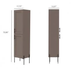 RST Brands Svedin 18 in. W x 13 in. D x 71 in. H Free Standing Tall Bathroom Linen Cabinet in Taupe 16 RST Brands Svedin 18 in. W x 13 in. D x 71 in. H Free Standing Tall Bathroom Linen Cabinet in Taupe -Bathroom Cabinets Shop taupe rst brands linen cabinets sl lcab 1 tpe 44 1000