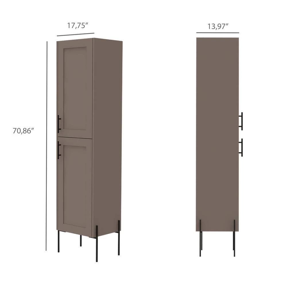RST Brands Svedin 18 in. W x 13 in. D x 71 in. H Free Standing Tall Bathroom Linen Cabinet in Taupe 9 RST Brands Svedin 18 in. W x 13 in. D x 71 in. H Free Standing Tall Bathroom Linen Cabinet in Taupe - Image 7