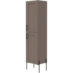 RST Brands Svedin 18 in. W x 13 in. D x 71 in. H Free Standing Tall Bathroom Linen Cabinet in Taupe