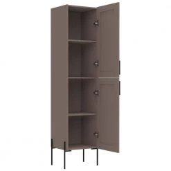 RST Brands Svedin 18 in. W x 13 in. D x 71 in. H Free Standing Tall Bathroom Linen Cabinet in Taupe 12 RST Brands Svedin 18 in. W x 13 in. D x 71 in. H Free Standing Tall Bathroom Linen Cabinet in Taupe -Bathroom Cabinets Shop taupe rst brands linen cabinets sl lcab 1 tpe 77 1000