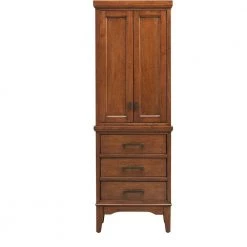 Home Decorators Collection Manor Grove 22 in. W x 15 in. D x 65 in. H Bathroom Linen Cabinet in Tobacco