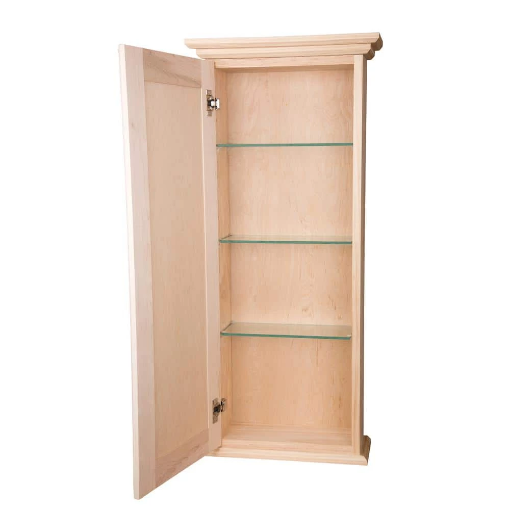 WG Wood Products Leesburg 4.25 in. x 15.5 in. x 49.5 in. Wood on the Wall Cabinet in Unfinished 5 WG Wood Products Leesburg 4.25 in. x 15.5 in. x 49.5 in. Wood on the Wall Cabinet in Unfinished - Image 3