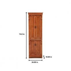 Home Decorators Collection Naples 24 in. W x 17 in. D x 74 in. H Bathroom Linen Cabinet in Warm Cinnamon -Bathroom Cabinets Shop warm cinnamon home decorators collection linen cabinets nacl2474 fa 1000