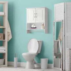 4D Concepts Vineland Ready to Assemble 25 in. W x 7.13 in. D x 28.7 in. H Hanging Space Saver Cabinet White -Bathroom Cabinets Shop white 4d concepts bathroom wall cabinets 10036 4f 1000