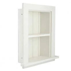 AdirHome 12.75 in. W Wood Bathroom Recessed Wall Shelf in White