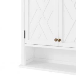 Alaterre Furniture Coventry 27 in. W Wall Cabinet with Two Doors and Open Shelf in White -Bathroom Cabinets Shop white alaterre furniture bathroom wall cabinets anct75wh 44 1000