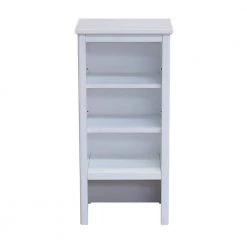 Alaterre Furniture Dorset Bathroom 17 in. W Freestanding Storage Tower with Open Upper Shelves, Lower Cabinet and Drawer in White -Bathroom Cabinets Shop white alaterre furniture linen cabinets anva7678wh 1f 1000