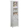 Alaterre Furniture Dorset Bathroom 17 in. W Freestanding Storage Tower with Open Upper Shelves, Lower Cabinet and Drawer in White -Bathroom Cabinets Shop white alaterre furniture linen cabinets anva7678wh 64 1000