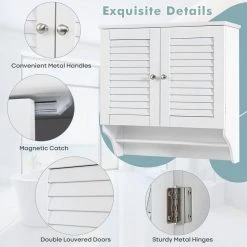 ANGELES HOME 23.5 in. W x 9 in. D x 23.5 in. H White Bathroom Wall Cabinet with Height Adjustable Shelf and Towels Bar 15 ANGELES HOME 23.5 in. W x 9 in. D x 23.5 in. H White Bathroom Wall Cabinet with Height Adjustable Shelf and Towels Bar -Bathroom Cabinets Shop white angeles home bathroom wall cabinets sa10 9jv125wh 1f 1000