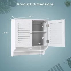 ANGELES HOME 23.5 in. W x 9 in. D x 23.5 in. H White Bathroom Wall Cabinet with Height Adjustable Shelf and Towels Bar 18 ANGELES HOME 23.5 in. W x 9 in. D x 23.5 in. H White Bathroom Wall Cabinet with Height Adjustable Shelf and Towels Bar -Bathroom Cabinets Shop white angeles home bathroom wall cabinets sa10 9jv125wh 76 1000