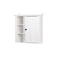 Aurora Decor AMA 20.86 in. W x 5.71 in. D x 20 in. H whiteBathroom Wooden Wall Cabinet with a Door