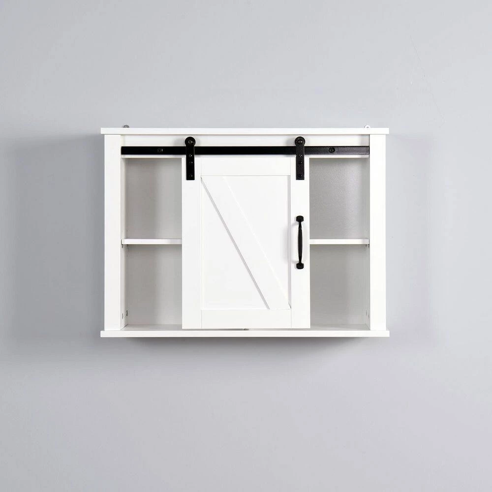 Unbranded 27.16 in. W x 7.80 in. D x 19.68 in. H White Bathroom Storage Wall Cabinet with 2 Adjustable Shelves 6 Unbranded 27.16 in. W x 7.80 in. D x 19.68 in. H White Bathroom Storage Wall Cabinet with 2 Adjustable Shelves - Image 4