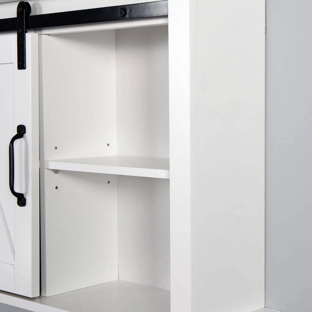 Unbranded 27.16 in. W x 7.80 in. D x 19.68 in. H White Bathroom Storage Wall Cabinet with 2 Adjustable Shelves 8 Unbranded 27.16 in. W x 7.80 in. D x 19.68 in. H White Bathroom Storage Wall Cabinet with 2 Adjustable Shelves - Image 6