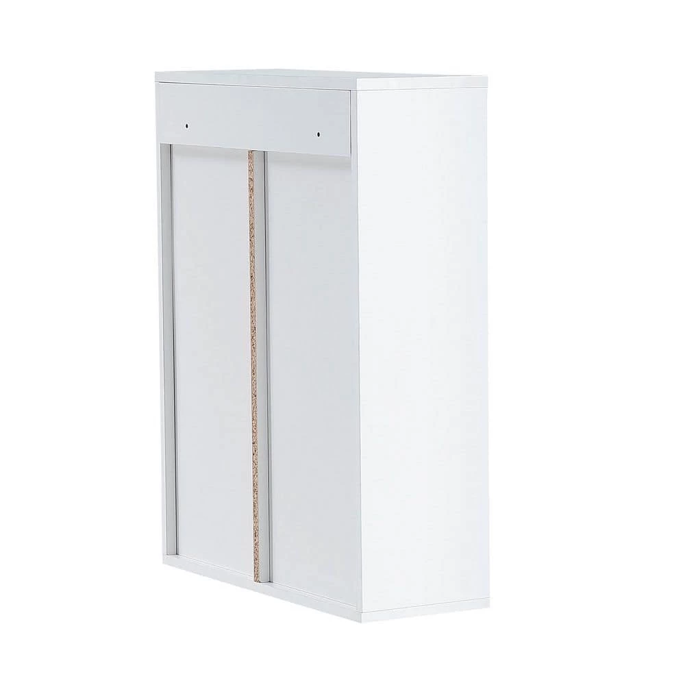 Unbranded 21.7 in. W x 7.9 in. D x 27.6 in. H Bathroom Storage Wall Cabinet White Wood Wall-Mounted 5-layer Storage Cabinet 9 Unbranded 21.7 in. W x 7.9 in. D x 27.6 in. H Bathroom Storage Wall Cabinet White Wood Wall-Mounted 5-layer Storage Cabinet - Image 7