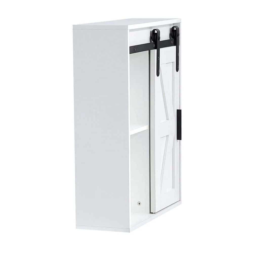 Unbranded 21.7 in. W x 7.9 in. D x 27.6 in. H Bathroom Storage Wall Cabinet White Wood Wall-Mounted 5-layer Storage Cabinet 10 Unbranded 21.7 in. W x 7.9 in. D x 27.6 in. H Bathroom Storage Wall Cabinet White Wood Wall-Mounted 5-layer Storage Cabinet - Image 8