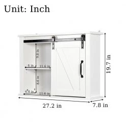 Hooseng Gypsus 27.2 in. W x 7.8 in. D x 19.7 in. H White MDF Wall Mount Bathroom Storage Wall Cabinet in White -Bathroom Cabinets Shop white bathroom wall cabinets kimw409356231 76 1000