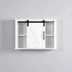 Hooseng Gypsus 27.2 in. W x 7.8 in. D x 19.7 in. H White MDF Wall Mount Bathroom Storage Wall Cabinet in White -Bathroom Cabinets Shop white bathroom wall cabinets kimw409356231 fa 1000