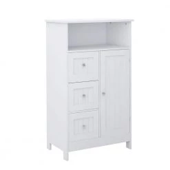 Unbranded 23.62 in. W x 11.8 in. D x 39.57 in. H White Bathroom Wall Cabinet with 3 Drawers and 1 Door -Bathroom Cabinets Shop white bathroom wall cabinets s28235523 44 1000