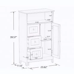 Unbranded 23.62 in. W x 11.8 in. D x 39.57 in. H White Bathroom Wall Cabinet with 3 Drawers and 1 Door -Bathroom Cabinets Shop white bathroom wall cabinets s28235523 fa 1000