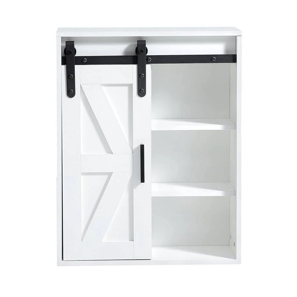 Tidoin 21.7 in. W x 7.9 in. D x 27.6 in. H White Bathroom Wall Cabinet with 1 Door and 5 Shelves 6 Tidoin 21.7 in. W x 7.9 in. D x 27.6 in. H White Bathroom Wall Cabinet with 1 Door and 5 Shelves - Image 4