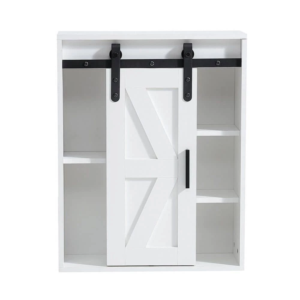 Tidoin 21.7 in. W x 7.9 in. D x 27.6 in. H White Bathroom Wall Cabinet with 1 Door and 5 Shelves 3 Tidoin 21.7 in. W x 7.9 in. D x 27.6 in. H White Bathroom Wall Cabinet with 1 Door and 5 Shelves