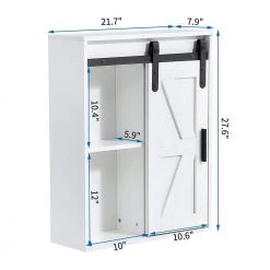 Tidoin 21.7 in. W x 7.9 in. D x 27.6 in. H White Bathroom Wall Cabinet with 1 Door and 5 Shelves 13 Tidoin 21.7 in. W x 7.9 in. D x 27.6 in. H White Bathroom Wall Cabinet with 1 Door and 5 Shelves -Bathroom Cabinets Shop white bathroom wall cabinets sya ydw1 952 c3 1000
