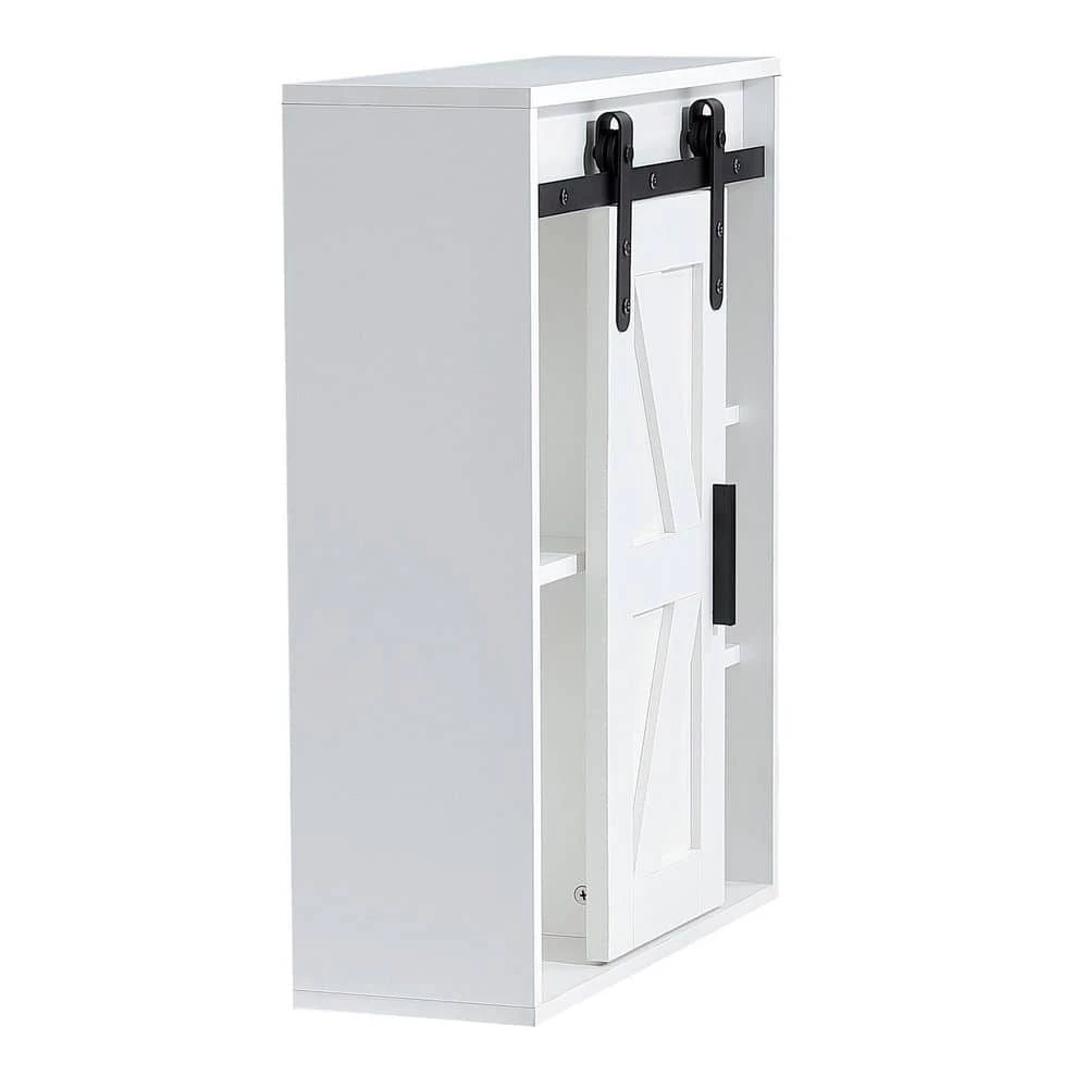 Tidoin 21.7 in. W x 7.9 in. D x 27.6 in. H White Bathroom Wall Cabinet with 1 Door and 5 Shelves 4 Tidoin 21.7 in. W x 7.9 in. D x 27.6 in. H White Bathroom Wall Cabinet with 1 Door and 5 Shelves - Image 2