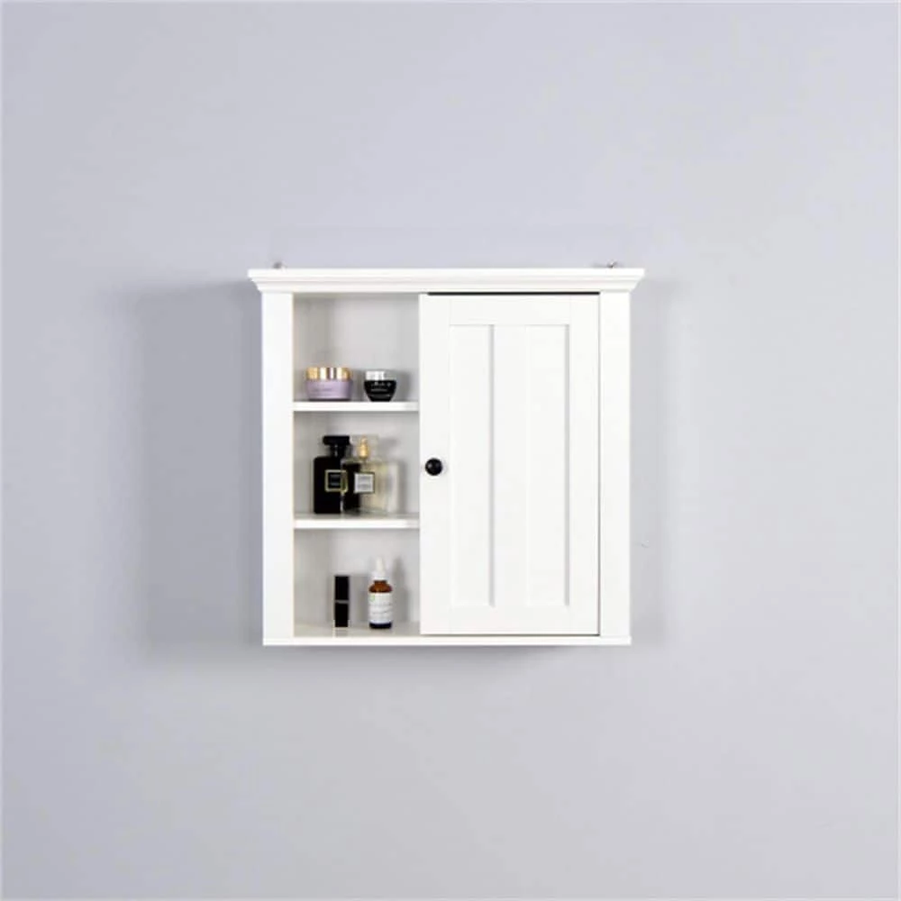 Unbranded 20.86 in. W x 5.71 in. D x 20.00 in. H White MDF Bathroom Storage Wall Cabinet in White 5 Unbranded 20.86 in. W x 5.71 in. D x 20.00 in. H White MDF Bathroom Storage Wall Cabinet in White - Image 3