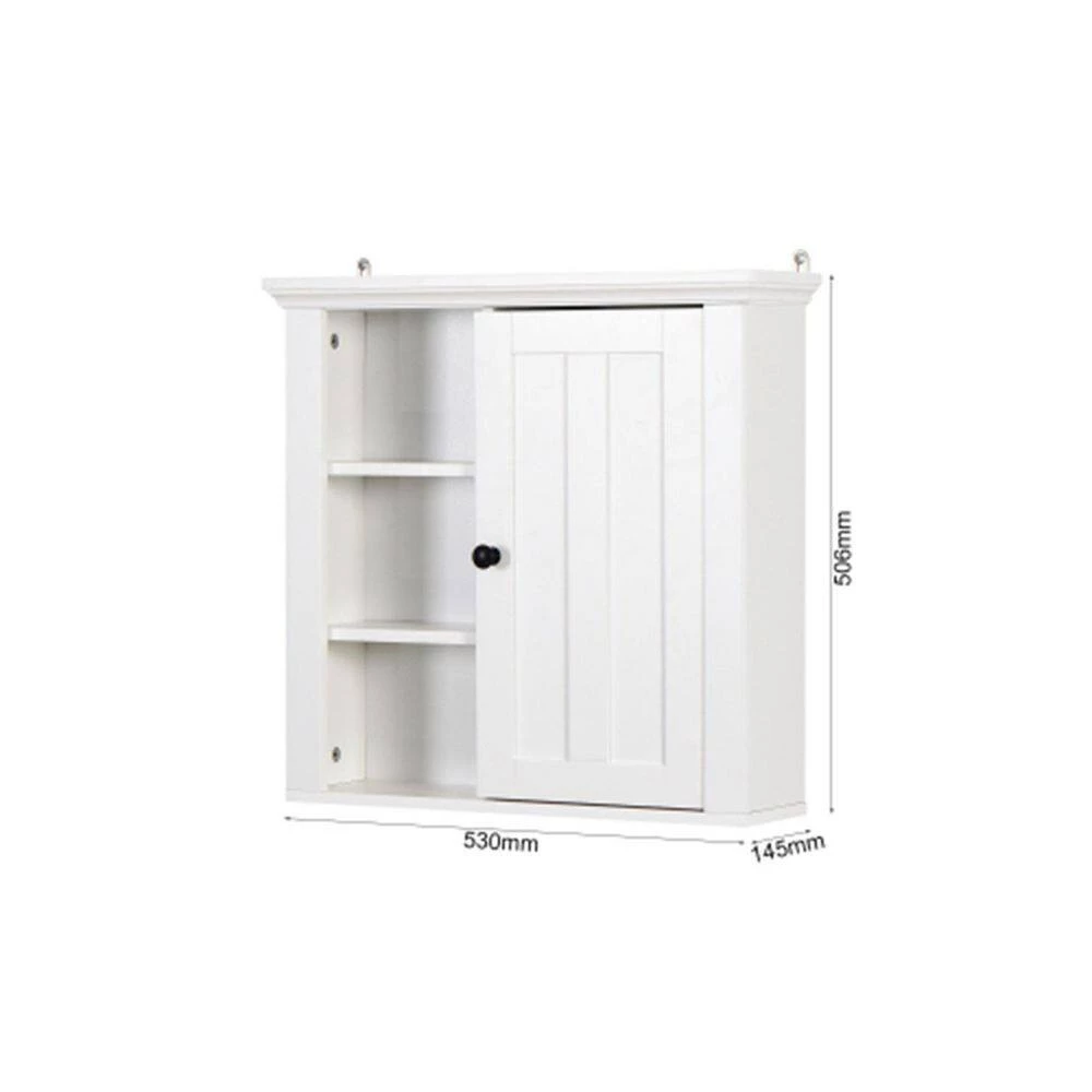 Unbranded 20.86 in. W x 5.71 in. D x 20.00 in. H White MDF Bathroom Storage Wall Cabinet in White 4 Unbranded 20.86 in. W x 5.71 in. D x 20.00 in. H White MDF Bathroom Storage Wall Cabinet in White - Image 2