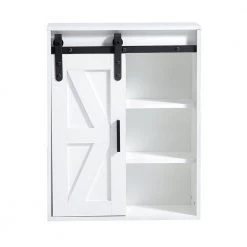Unbranded 21.7 in. W x 7.9 in. D x 27.6 in. H White Bathroom Storage Wall Cabinet with Sliding Door 12 Unbranded 21.7 in. W x 7.9 in. D x 27.6 in. H White Bathroom Storage Wall Cabinet with Sliding Door -Bathroom Cabinets Shop white bathroom wall cabinets zq w126550952 1f 1000