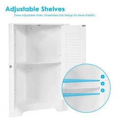 CASAINC 25 in. W Adjustable Corner Storage Wall Cabinet with Shutter Doors in White -Bathroom Cabinets Shop white casainc bathroom wall cabinets hycb 07 44 1000