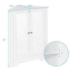 CASAINC 25 in. W Adjustable Corner Storage Wall Cabinet with Shutter Doors in White -Bathroom Cabinets Shop white casainc bathroom wall cabinets hycb 07 4f 1000