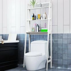 CASAINC 25 in. W 3-Shelf Over-The-Toilet Freestanding Storage Organizer Toilet Rack -Bathroom Cabinets Shop white casainc bathroom wall cabinets hywy 63999wh 31 1000