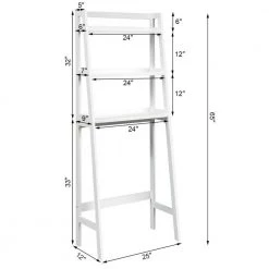 CASAINC 25 in. W 3-Shelf Over-The-Toilet Freestanding Storage Organizer Toilet Rack -Bathroom Cabinets Shop white casainc bathroom wall cabinets hywy 63999wh c3 1000