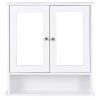 CASAINC 22 in. W Surface Wall Mount Bathroom Wall Cabinet with Double Mirror Doors in White -Bathroom Cabinets Shop white casainc bathroom wall cabinets wf ba7396 64 1000
