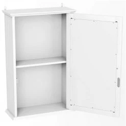 CASAINC 13.5 in. W Surface Wall Mount Bathroom Wall Cabinet with Single Mirror Door in White -Bathroom Cabinets Shop white casainc bathroom wall cabinets wf hw58776 4f 1000