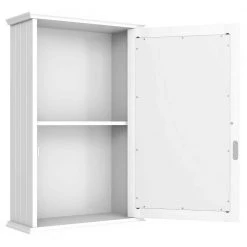 CASAINC 13.5 in. W Surface Wall Mount Bathroom Wall Cabinet with Single Mirror Door in White