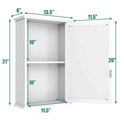 CASAINC 13.5 in. W Surface Wall Mount Bathroom Wall Cabinet with Single Mirror Door in White -Bathroom Cabinets Shop white casainc bathroom wall cabinets wf hw58776 c3 1000