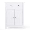 CASAINC 23.5 in. W Freestanding Bathroom Storage Wall Cabinet with Large Drawer -Bathroom Cabinets Shop white casainc linen cabinets hycb 05 64 1000