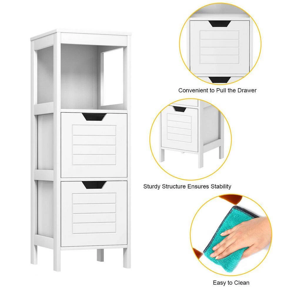 CASAINC 12 in. W Floor Multifunction Storage Wall Cabinet Storage in White 5 CASAINC 12 in. W Floor Multifunction Storage Wall Cabinet Storage in White - Image 3