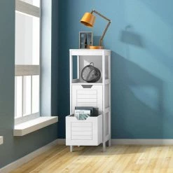 CASAINC 12 in. W Floor Multifunction Storage Wall Cabinet Storage in White 13 CASAINC 12 in. W Floor Multifunction Storage Wall Cabinet Storage in White -Bathroom Cabinets Shop white casainc linen cabinets hycb 08 31 1000