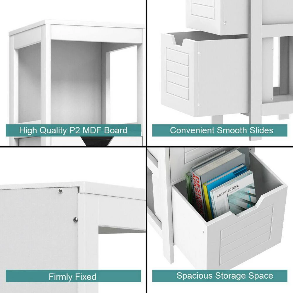 CASAINC 12 in. W Floor Multifunction Storage Wall Cabinet Storage in White 6 CASAINC 12 in. W Floor Multifunction Storage Wall Cabinet Storage in White - Image 4