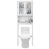 Costway 23 in. W Wall Cabinet/Toilet Topper/Over the John in White -Bathroom Cabinets Shop white costway bathroom wall cabinets ghm0146 64 1000